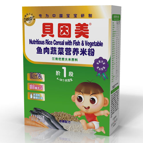 贝因美鱼肉蔬菜营养米粉