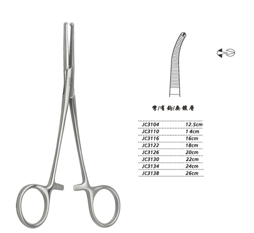 金钟止血钳弯有钩 WD