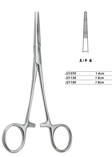 金钟止血钳直半齿