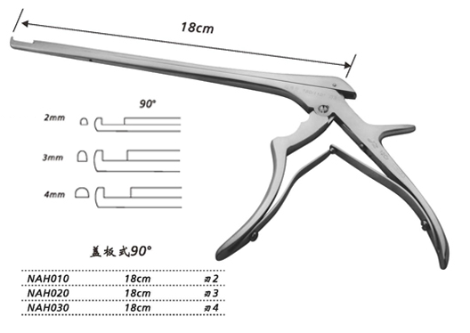 金钟蝶窦咬骨钳盖板式